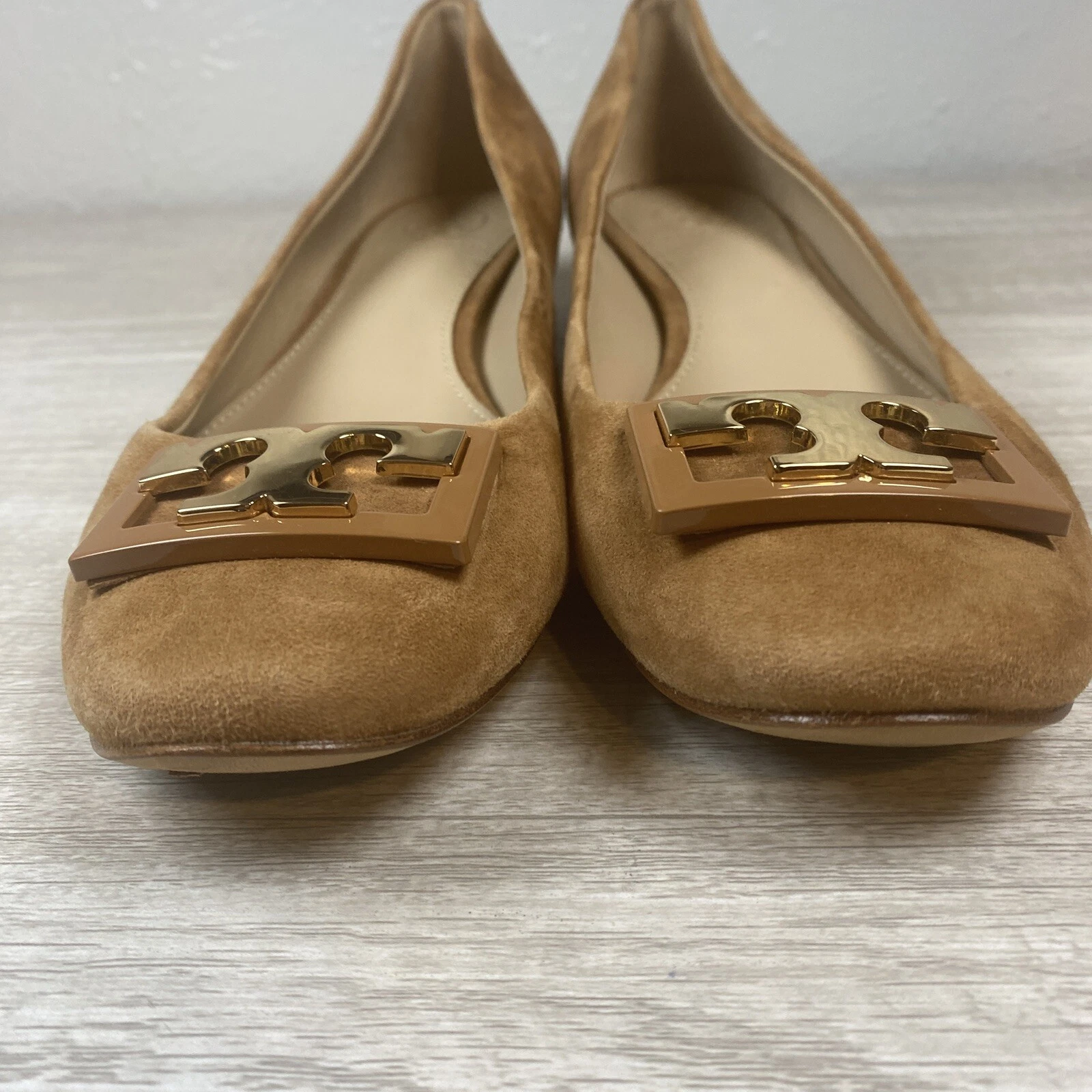 Tory Burch Gigi scamosciato punta tonda tacco a gattino donna taglia 8