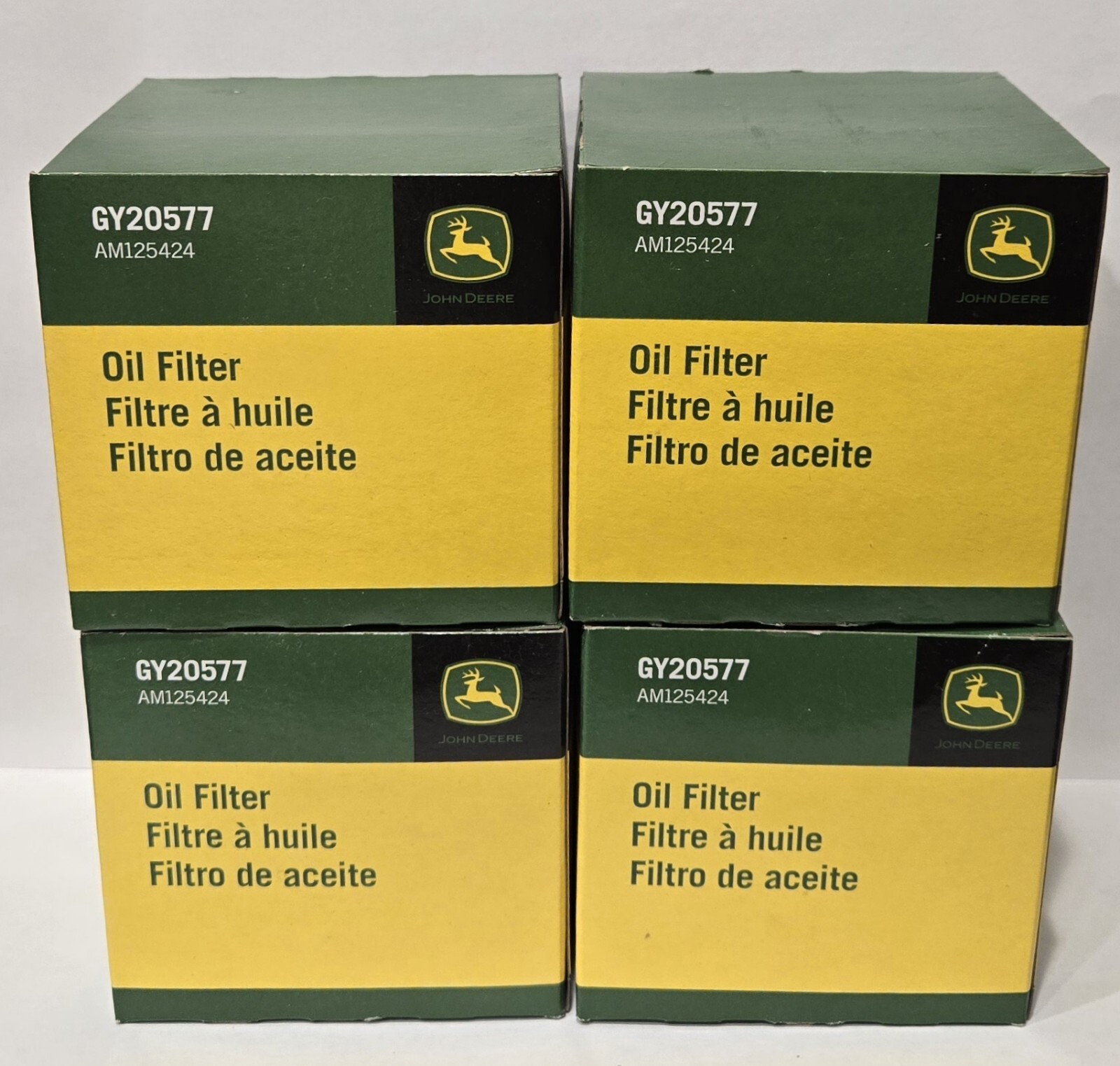 LOT Of 4 John Deere Oil Filter GY20577 AM125424 New Genuine FREE