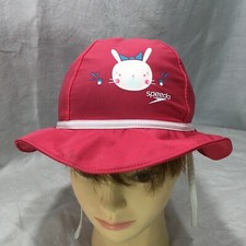 Speedo Kids Block The Burn Sun Hat UV 50 Pink Size L/XL Chin Strap - EUC