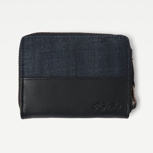 NWT G-Star Raw | Women's Mica Small Pull Tab Zip Wallet | Raw Denim Dark Black - Picture 2 of 5