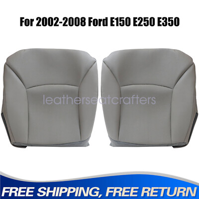 For 2002-2008 Ford E150 E250 Driver Passenger Bottom Perforated Seat Cover Gray