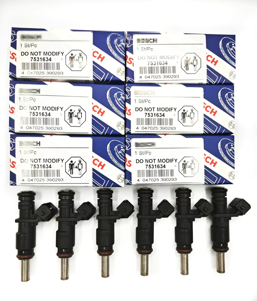 6PCS 7531634 Genuine BOSCH Fuel Injectors For BMW 3.0L X3 X5 Z4 328i 328xi 528i Foto 3 de 4