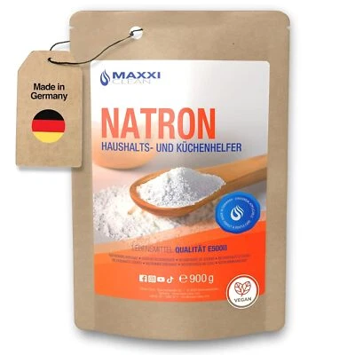 MAXXI CLEAN Natron Pulver 900g Beutel Lebensmittelqualität E500 Natriumbicarbonat Backsoda
