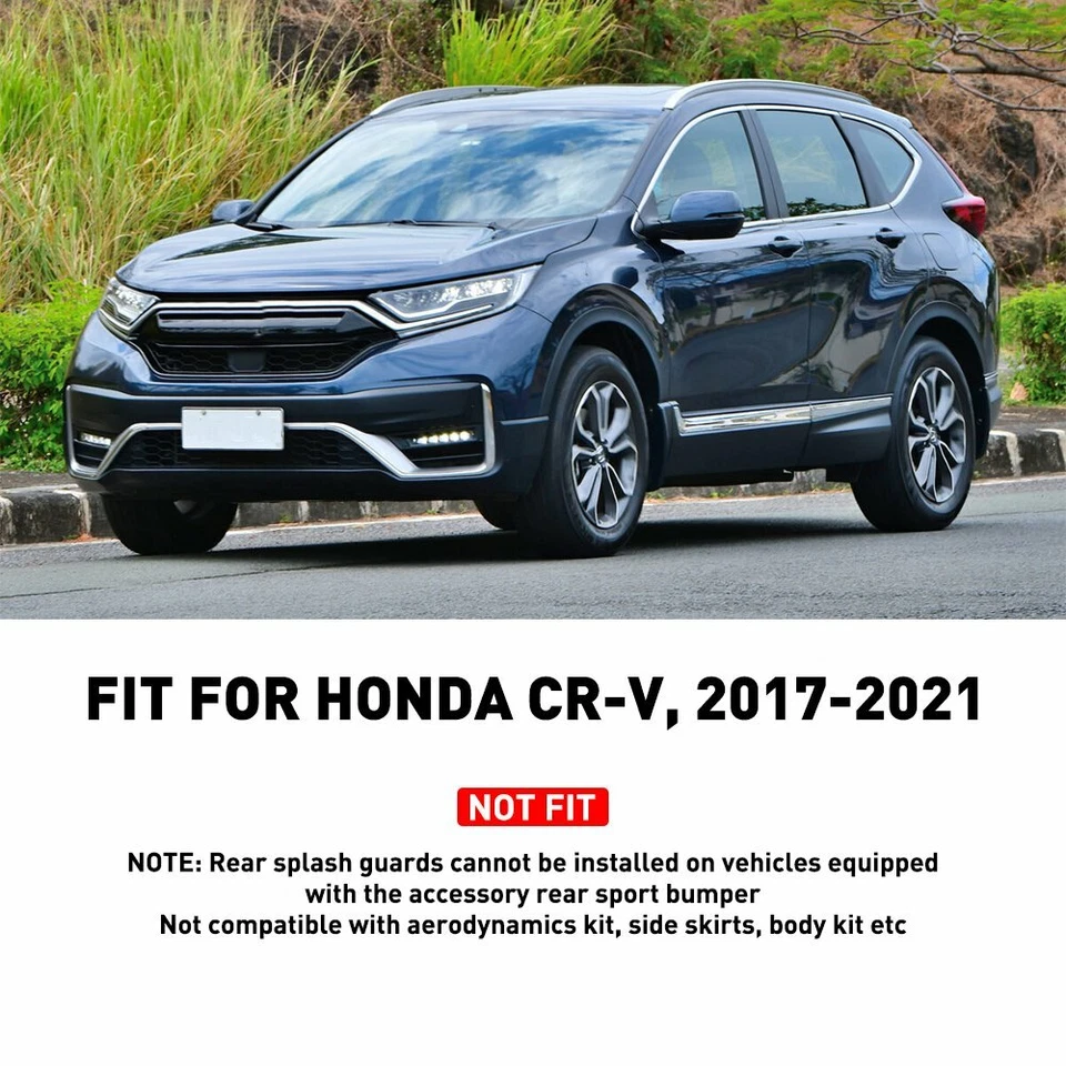For 2017-2021 Honda CR-V CRV Mud Flaps Guards Splash Flares 4 Piece Front & Rear - Image 3 of 4