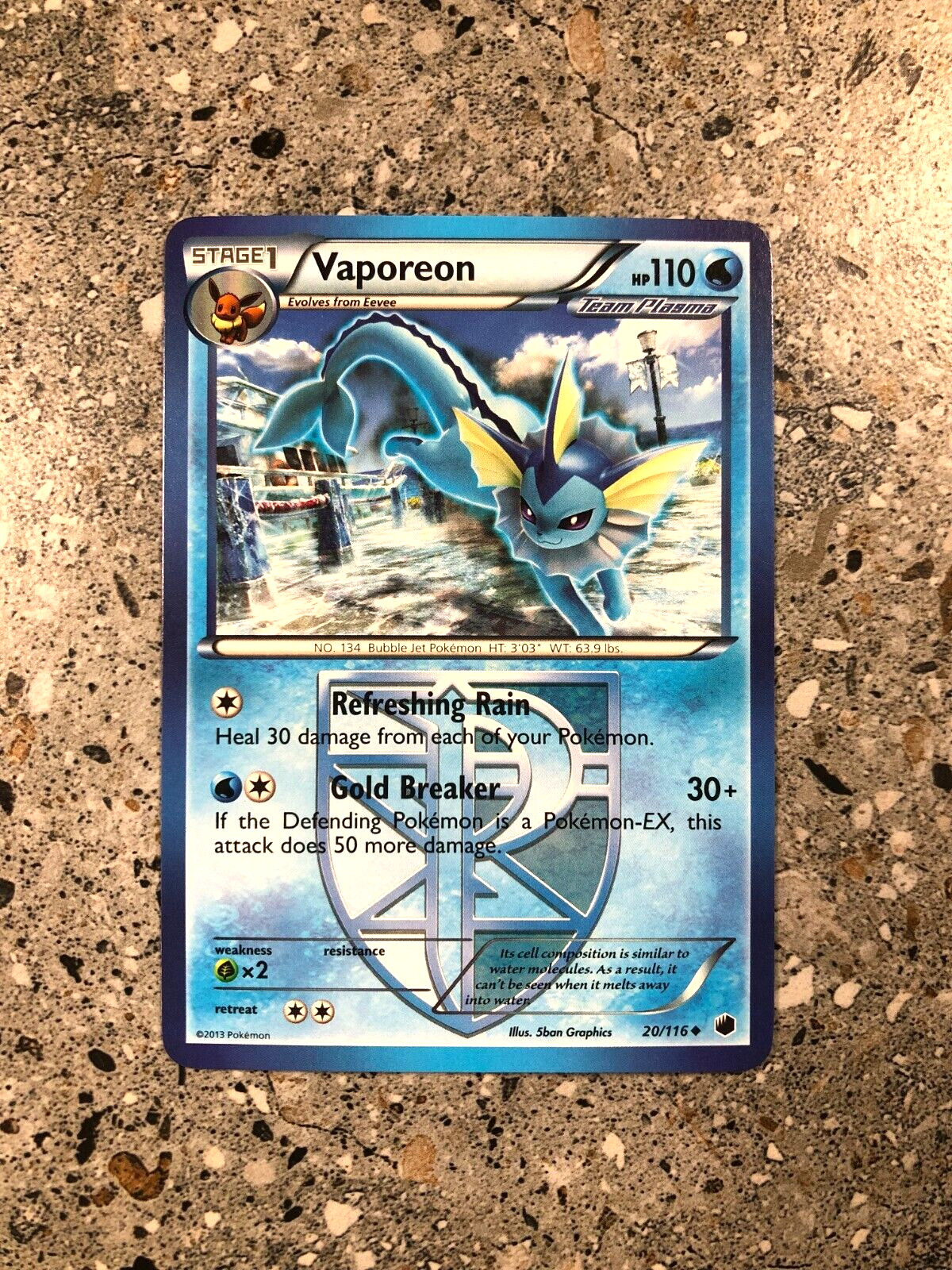 Pokemon TCG Cards Vaporeon 20/116 Plasma Freeze NM-M