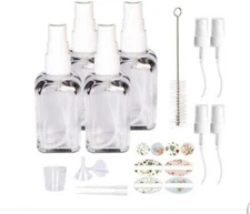 4 Pack, HWASHIN 1.7 oz Clear Glass Spray Bottles