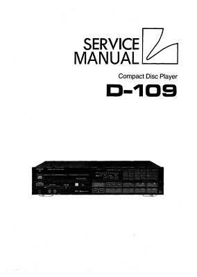 Service Manual-Anleitung für Luxman D-109 