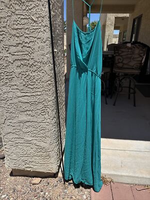 Forever 21 Neon Green V Neck Skirt Dress M Medium C16 | eBay