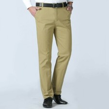 Mens Straight Leg Smart Business Office Trousers Dress Pants Casual Formal SPW