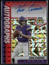 2021 Panini Mosaic #A-KC Kirk Cousins Choice Fusion Red Yellow AUTO