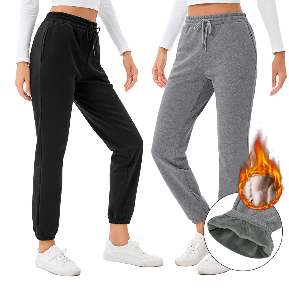 Women Thermal Sports Pants Drawstring Sports Jogging Pants with