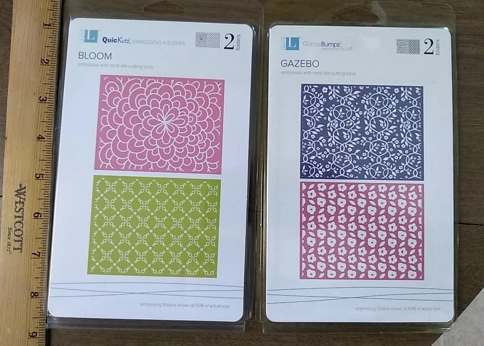 NEW LifeStyle Crafts QUICKUTZ GooseBumpz Embossing Folder Lot 2 NOS Bloom Gazebo - Image 2 of 4