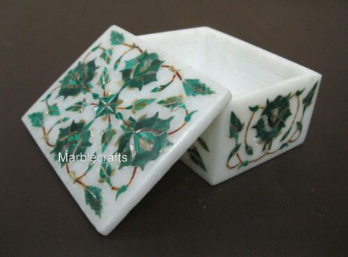 4x3 Inches Cottage Handicraft Trinket Box Rectangle Marble Corporative Gift Box - Afbeelding 1 van 6