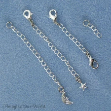 SILVER-PLATED/Tone Safety or EXTENDER CHAIN Custom Handmade Ur Style/Length B3L