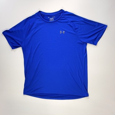 Under Armour Shirt XL Mens Blue Tech Tee Short Sleeve Heatgear Loose