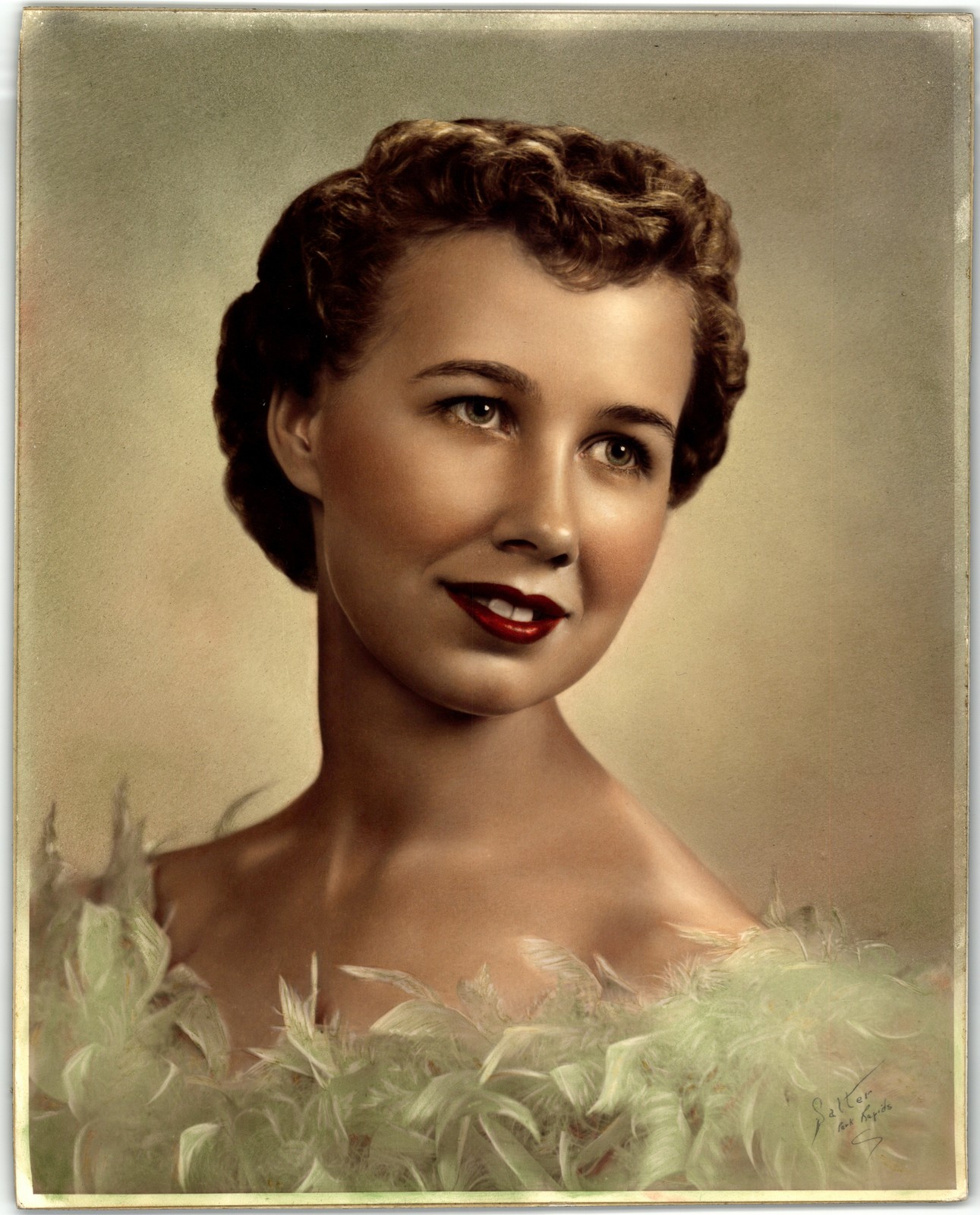 Mounted Board Photo Hand-Tinted Sutter Gorgeous Young Woman Glamour Portrait LA