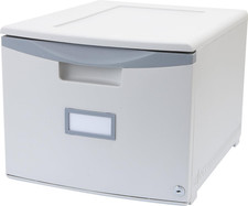 Plastic One-Drawer File Cabinet Locking Document Organizer for Home and Office