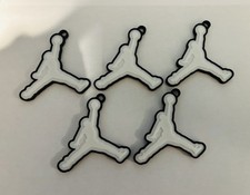 Lote de 5 Air Jordan Jumpman Impreso en 3D Llavero Logo Baloncesto - (Blanco y Negro)