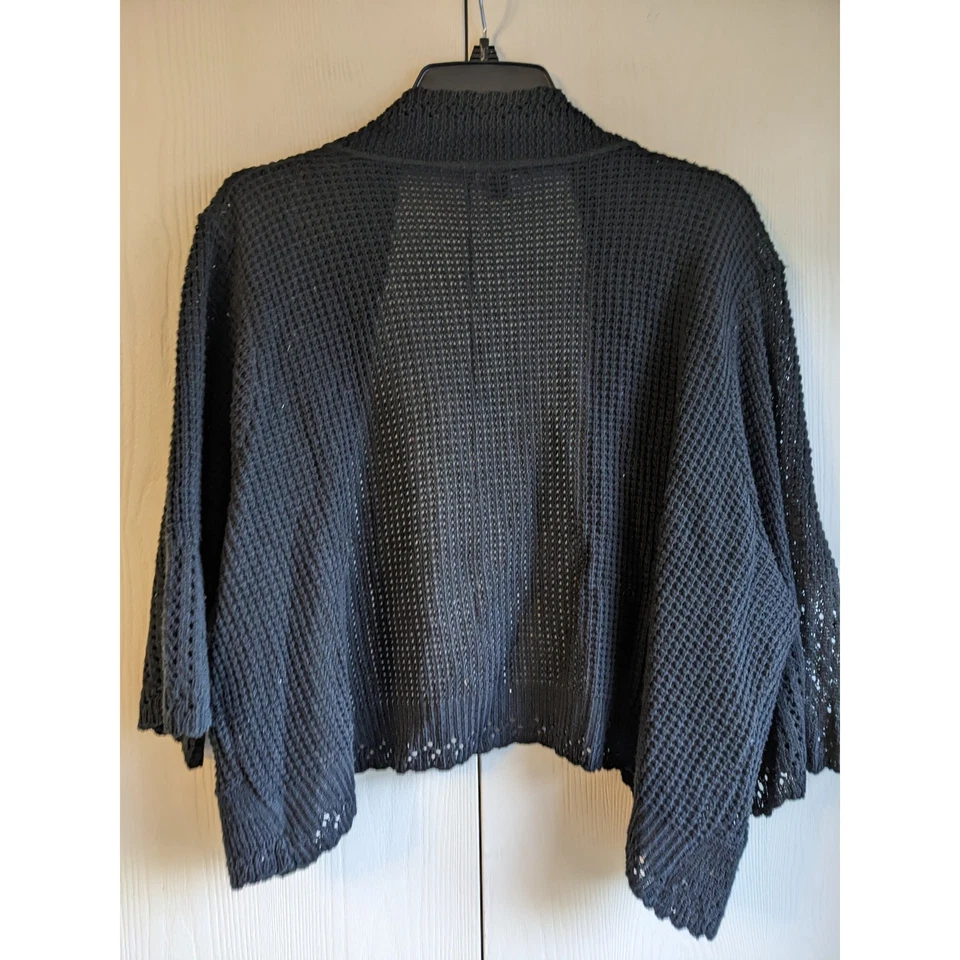Elementz Women's Black Long Sleeve Open Face Cardigan Size 3X - Image 2 of 4