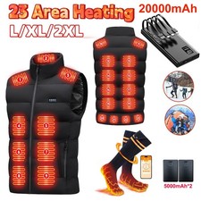 23 Heat Zones Heated Vest Gilet Jacket Bodywarmer With or Without Battery Pack 