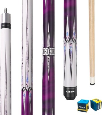 Feshir 58 Inch 20oz Maple Billiard Pool Cue Stick Set with 12.5 mm Tip