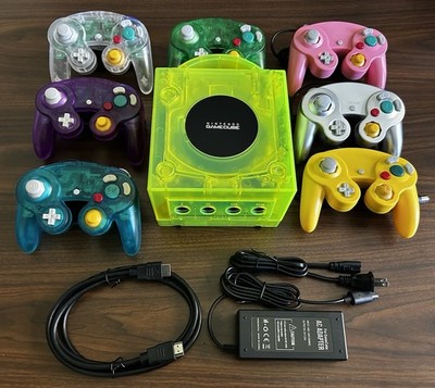 Nintendo GameCube Console CLEAR NEON YELLOW-HDMI Pluto Llx-1-4