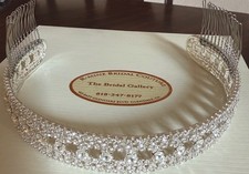 GEMSTONE BRILLIANT TIARA WITH CLIPS HIGH END VINTAGE FROM THE BRIDAL GALLERY LA