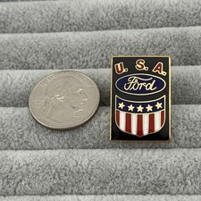 Ford Cars and Trucks USA Red White & Blue Gold Tone Pin Pinback #59765