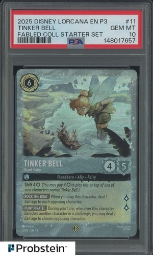 2025 Disney Lorcana EN P3 Fable Collection Starter Set #11 Tinker Bell PSA 10