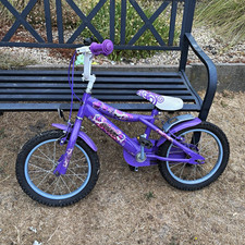 Muddyfox Jinx 16 Girls Kids Bike 16in Purple/White 1 Speed BMX Bar