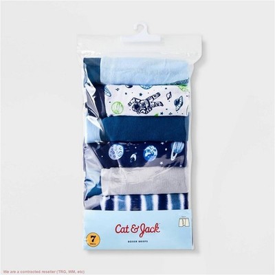Boys' 7pk Space Boxer Briefs - Cat & Jack Blue/White XS *SEE DEAL!!!*