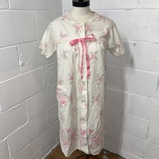 VTG Penneys Gaymode Floral Nightgown Button Down M Cottagecore House Dress S1