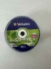 Verbatim CD-RW Discs 700MB/80min 4X/12X Spindle 25/Pk 95155