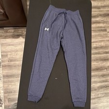 Under Armour Hustle Fleece Jogger Pants Blue Size S Men's Lightweight
