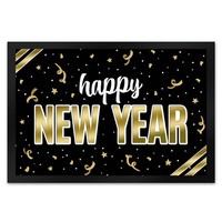 Happy New Year FußMatte XL Mit Konfetti Motiv FußMatte Fussmatte FußAbtreter