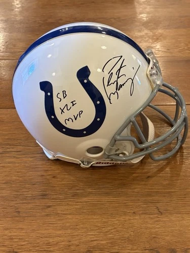 Peyton Manning Autographed Colts Riddell Full Sized Helmet With Steiner COA