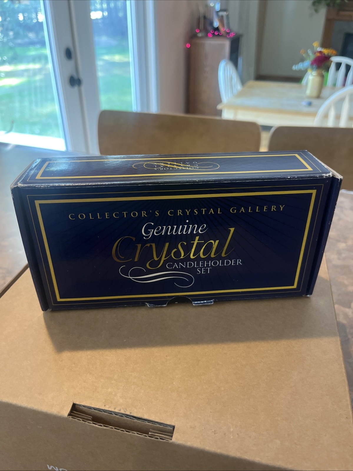 COLLECTOR'S CRYSTAL GALLERY NEW GENUINE CRYSTAL CANDLEHOLDER SET OF 2