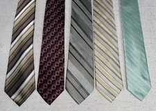 Men  s Neck Tie NeckTie LOT of 5 Silk Calvin Klein Croft  Barrow Stripes