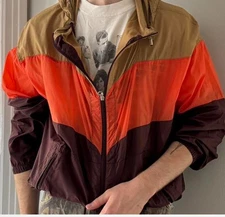 Isabel Marant Color Block Windbreaker - Size T1 (Small), Color: Ochre/Papaya