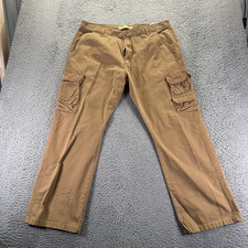 Wrangler Pant Men's 38x30 Beige Cotton Cargo Straight Workwear Utility Travel