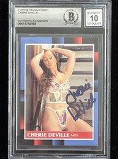Cherie Deville Signed Custom Trading Card BAS Beckett COA Autograph Grade 10