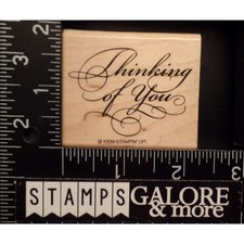 Stampin' Up! Rubber Stamps 1999 ELEGANT GREETINGS THINKING OF YOU SAYING #06