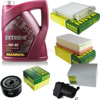 MANN-FILTER Inspektionspaket Mannol 5L Extreme 5W-40 FüR Renault Clio Iii 1.5