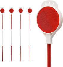 Driveway Markers with Reflective Tape 4 Pcs 50 Inch Height Metal Poles for Parki