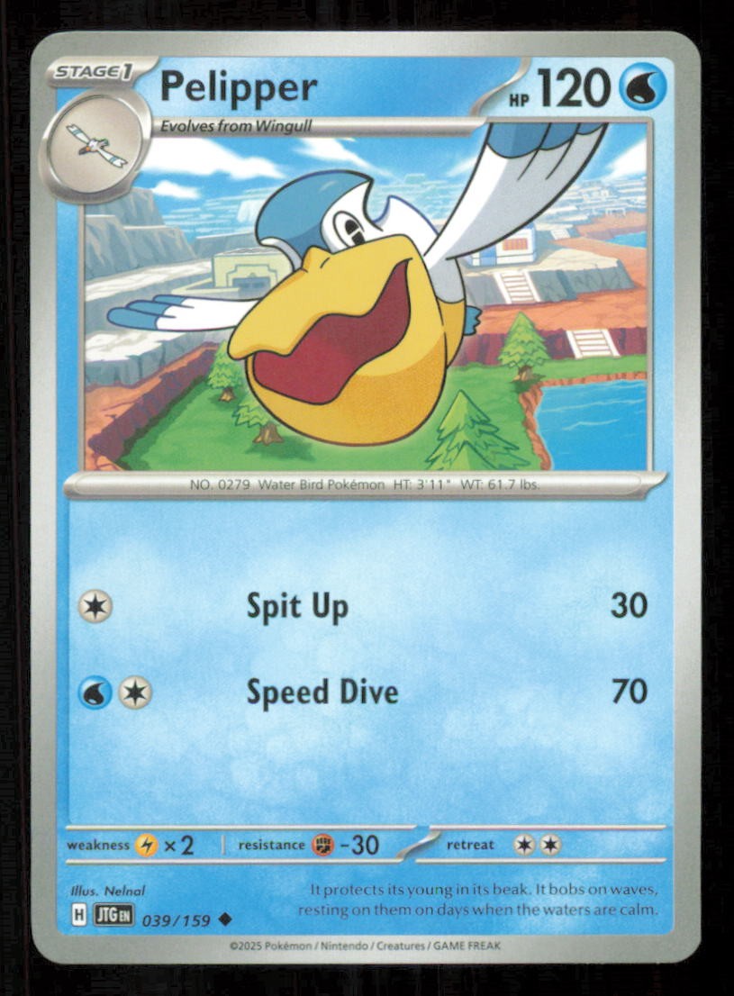 Pelipper 039/159 Uncommon Journey Together Pokemon Near Mint