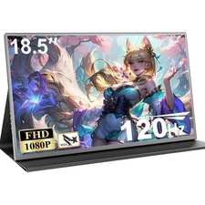 18.5" 120Hz Portable Monitor 1920 * 1080 Display For Home Office Gaming Extender
