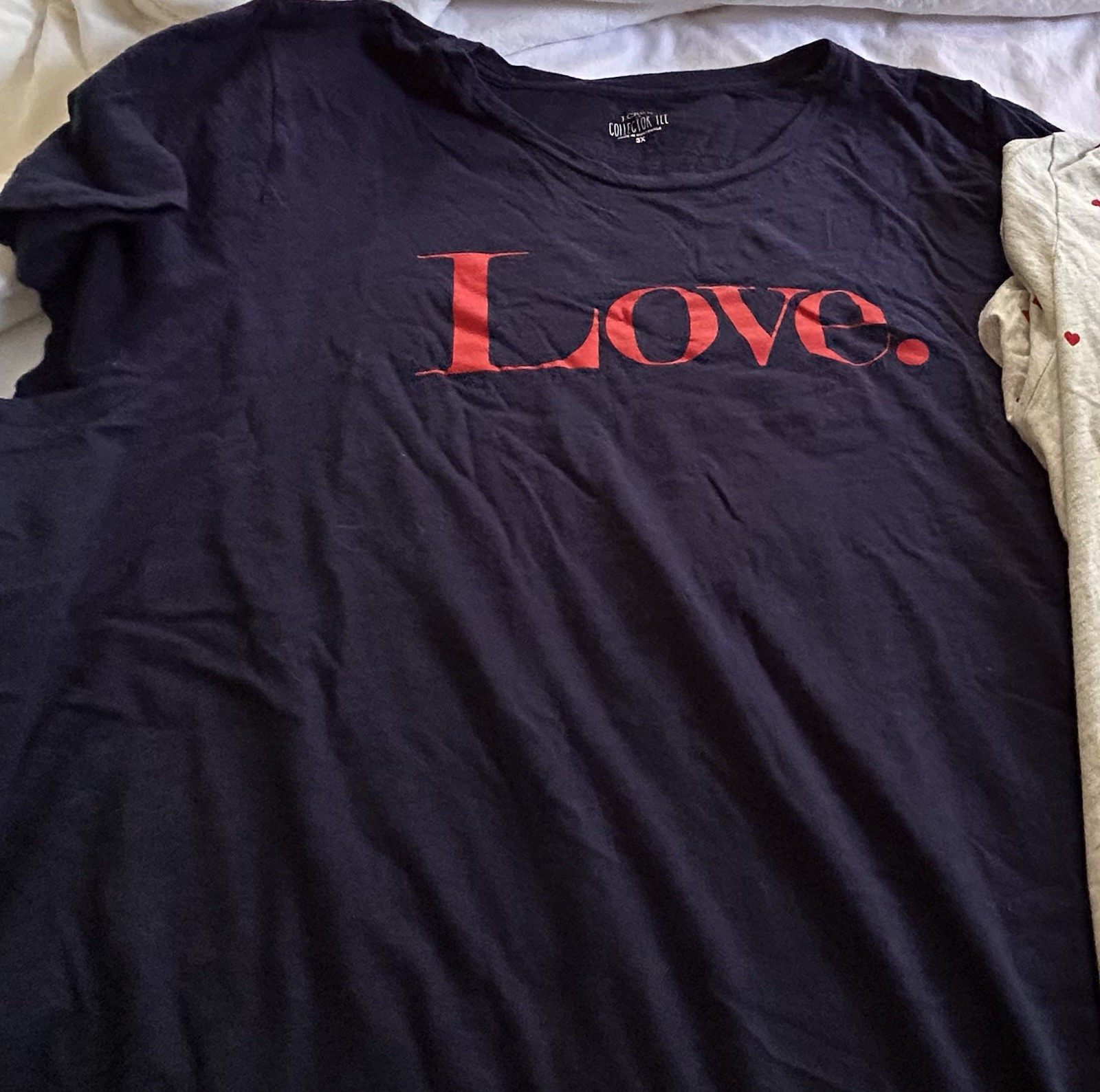 Euc Lot Of 3 Heart Graphic Tees 3X Jcrew/Old Navy-image