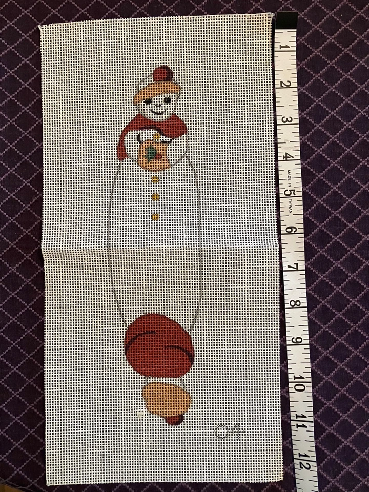 handpainted needlepoint canvases christmas ornaments, four - Image 4 of 4