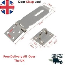 Stainless Steel Burglar-proof Shed Latch Padlock Hasp Gate Bolt Door Clasp Lock