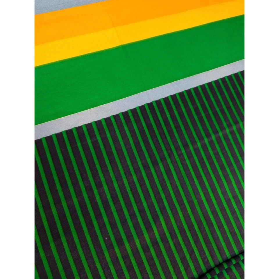 Vintage Sewing Material Fabric Rainbow Stripe 80's Lightweight Knit 4 Yards - Image 3 of 4